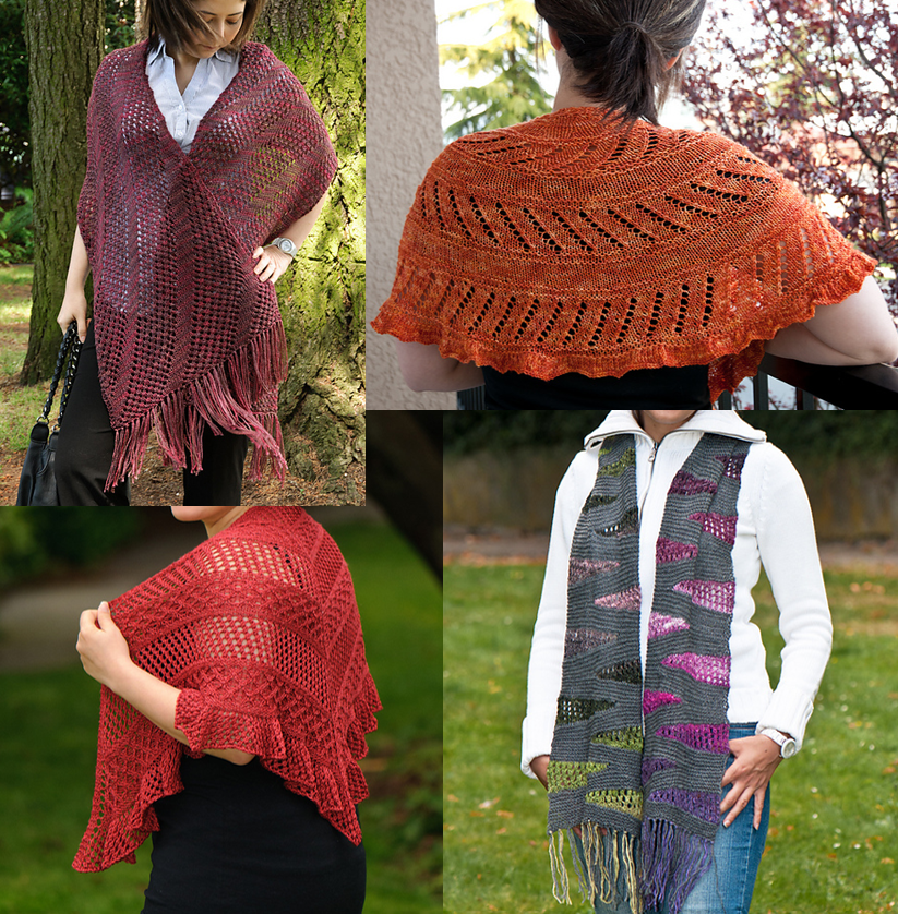 Images of knitted shawls